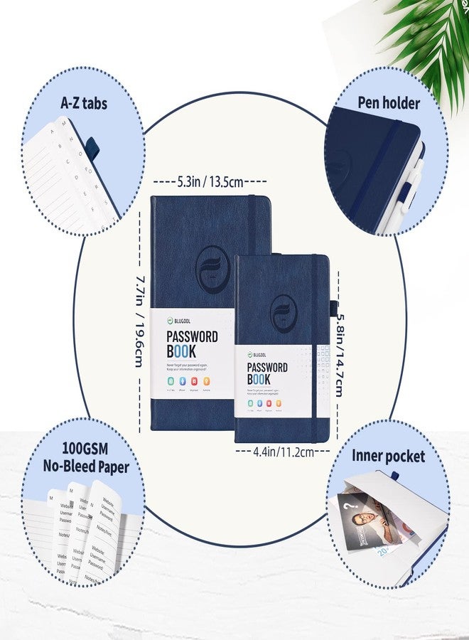 Blugool Password Book with Alphabetical Tabs, Hardcover Password Keeper, Password Notebook Organizer for Computer and Internet Address Website Login, Gifts for Home and Office, 5.3''x 7.7''- Navy Blue - Image 3